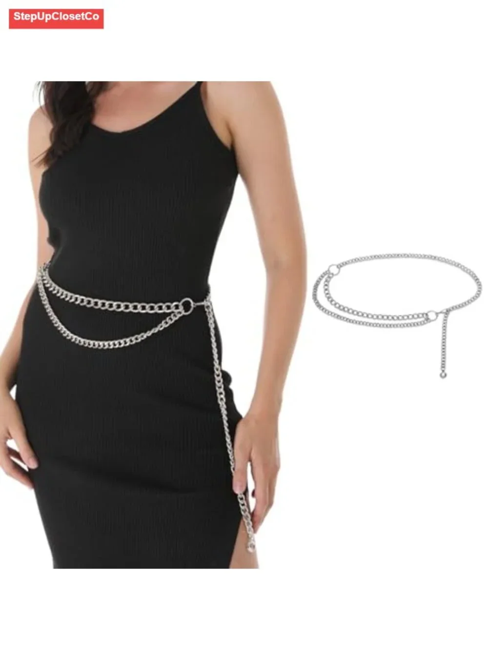 Gold Waist Chain Belt for Women Dresses Metal Link Dangling Cinturones De Mujer